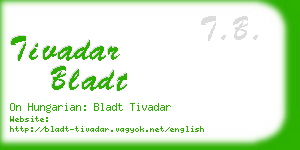 tivadar bladt business card